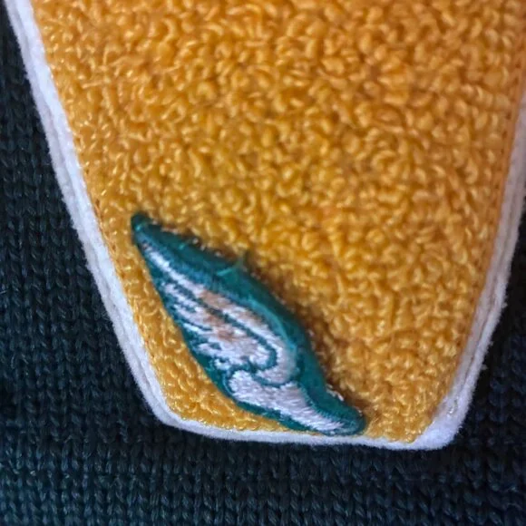 Vintage Hunter Green Varsity Cardigan Sweaters - Roy M. Smith Knitting Mills - Picture 8 of 8